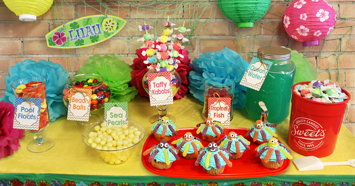 Beach Party Candy Buffet - Free Printable Labels