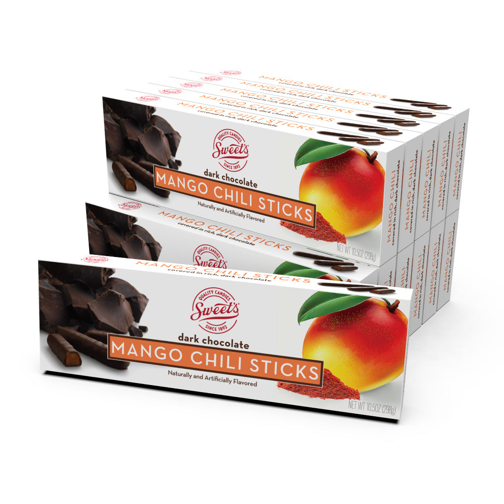 Dark Chocolate Mango Chili Sticks - 12 Pack - Sweet Candy Company