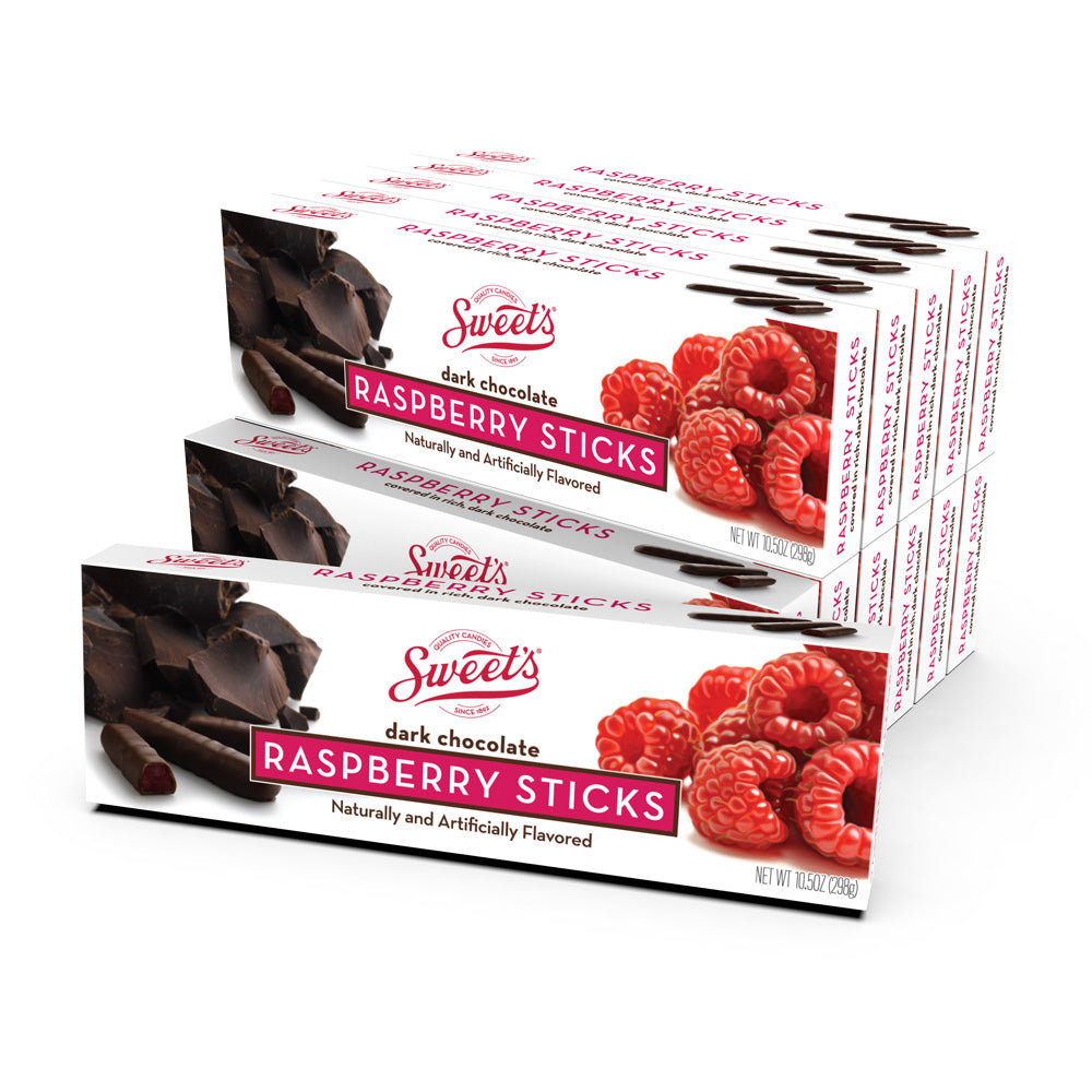 Sweet's Dark Chocolate Raspberry Sticks - 12pk