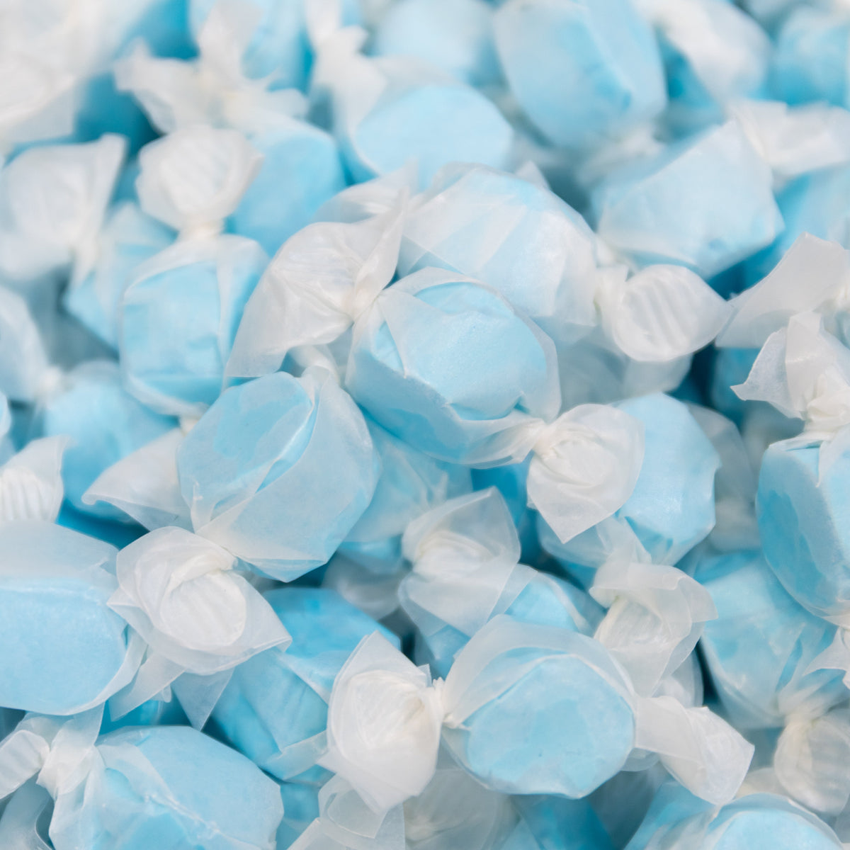 bulk shot of sweet candy blue raspberry taffy