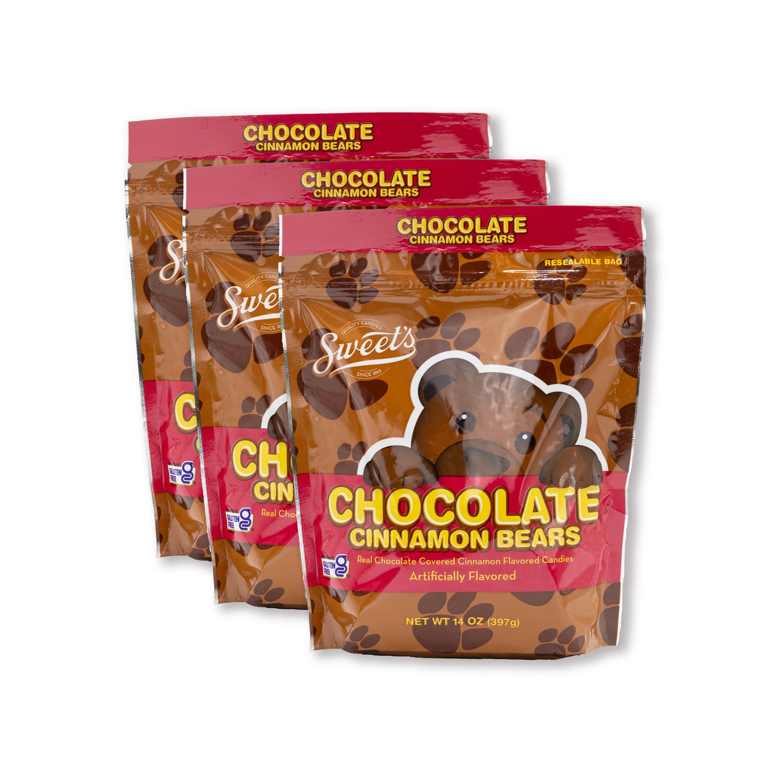 Chocolate Covered Cinnamon Bears, 3 Pack