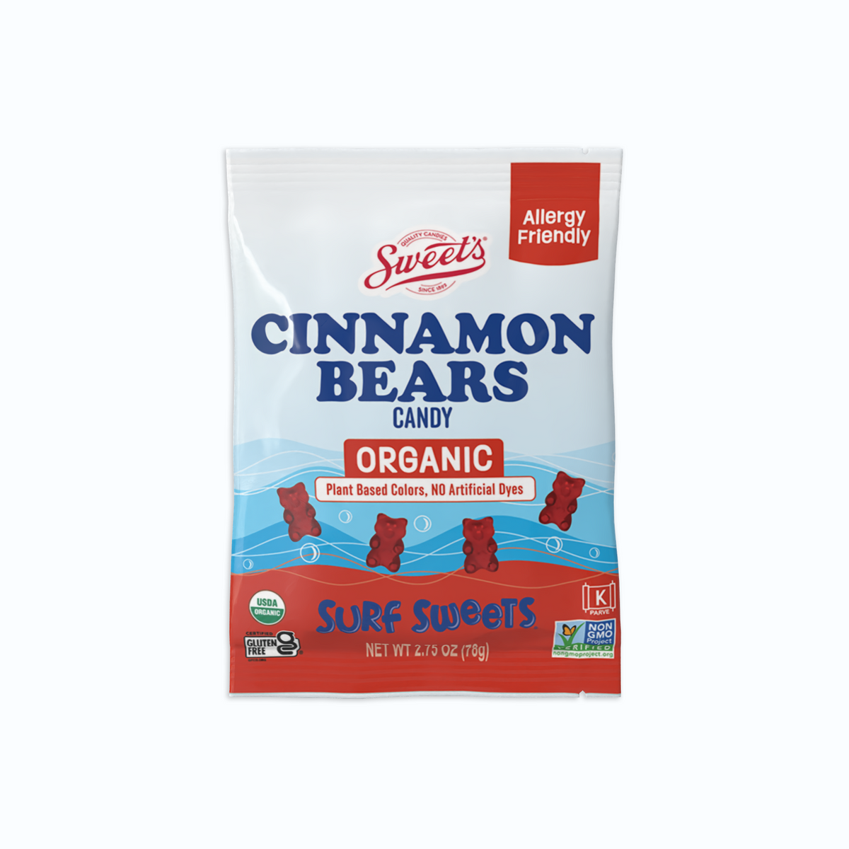 Surf Sweets Cinnamon Organic Bears Front Facing Image