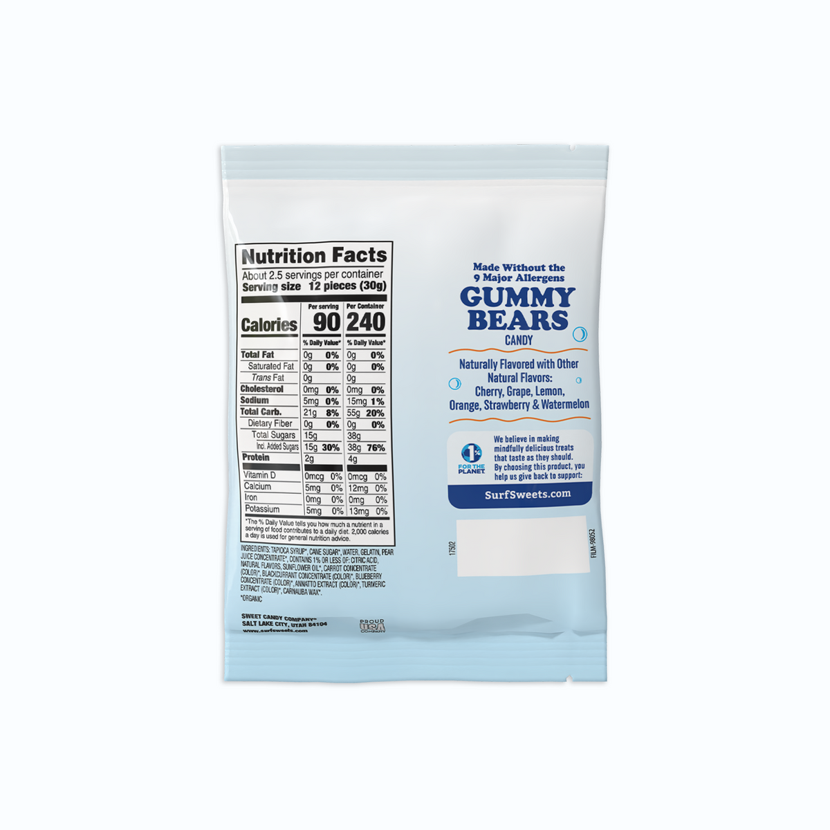 Surf Sweets Gummy Bears Back Facing Image