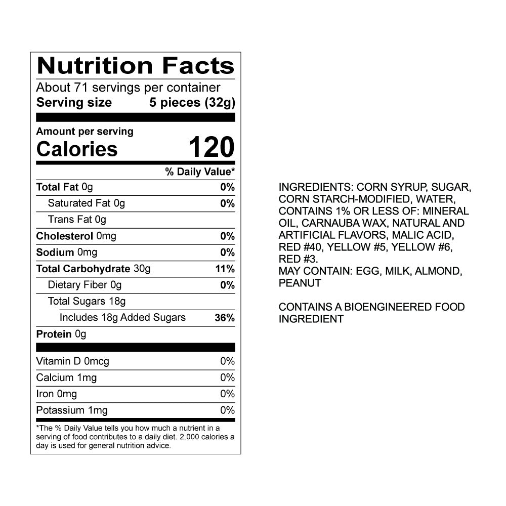 Sweet's Juju Bunnies - Nutrition Facts and Ingredients