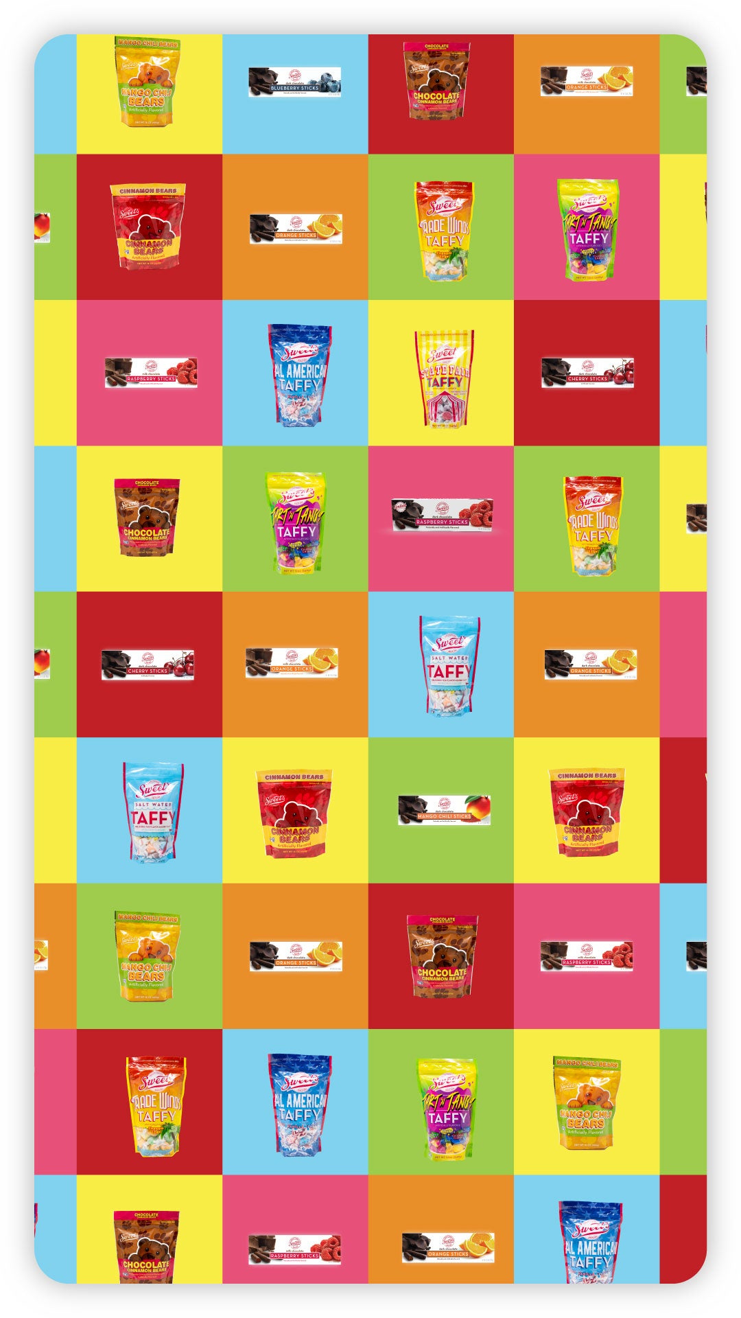 Sweet's Bulk, Branded, and Contracted Candy - A mosaic collage of our signature products