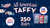 All American Taffy Banner, 250 year anniversary of America, All American Taffy on a blue background with stars