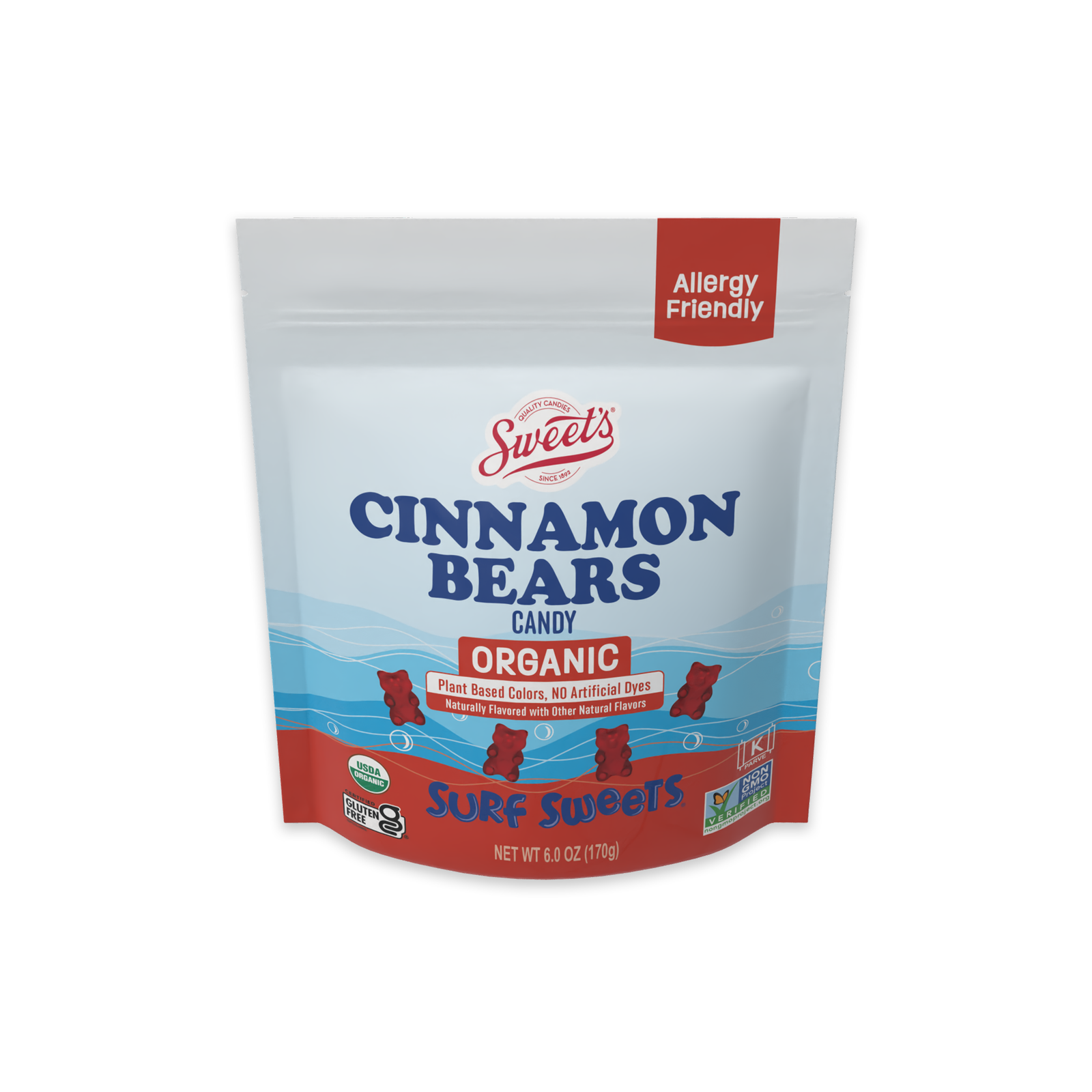 Surf Sweets Cinnamon Organic Bears Front Facing Image