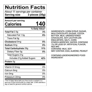 Chocolate Covered Cinnamon Bears 14oz Nutrition Panel & Ingredients