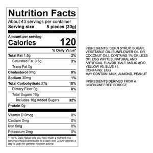 Kiwi Coconut Taffy Nutrition Panel & Ingredients
