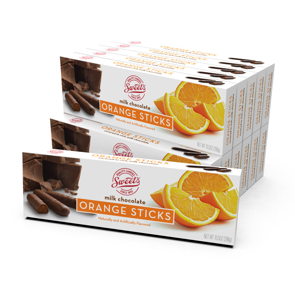 Milk Chocolate Orange Sticks - 12 Pack - Sweet Candy Company